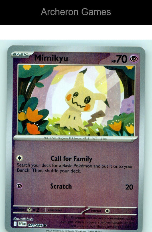 Pokemon Card Mimikyu PFL 042/094 C Phantasmal Flames Reverse Holo