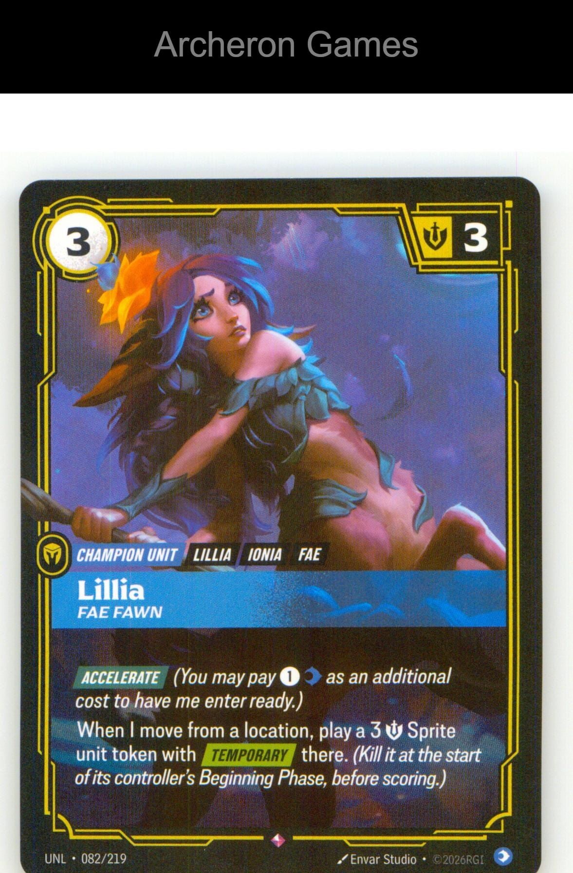 Lillia - Fae Fawn UNL 082/219 R Unleashed Riftbound Card