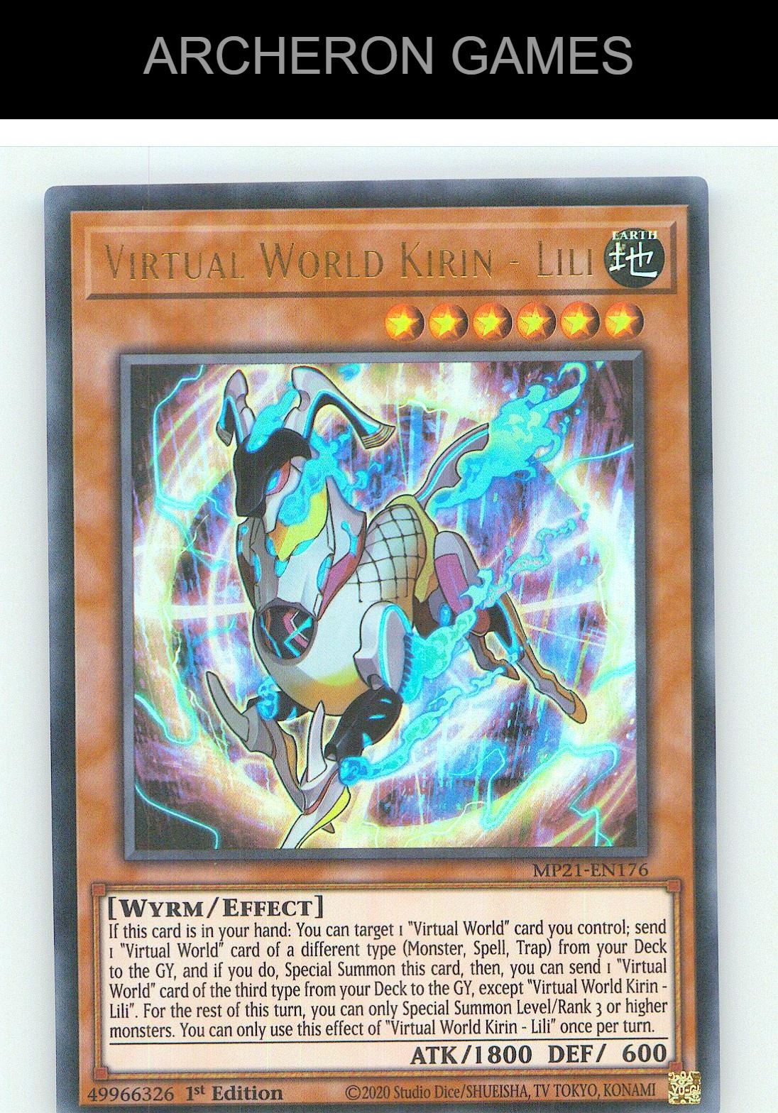 Virtual World Kirin - Lili Ultra Rare YUGIOH Card 1st Edition