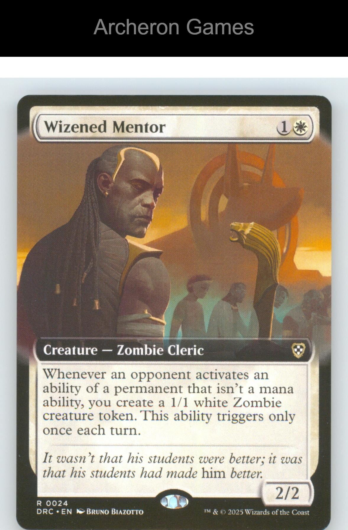 Wizened Mentor (Extended Art) 24 R MTG Card NM/EX+