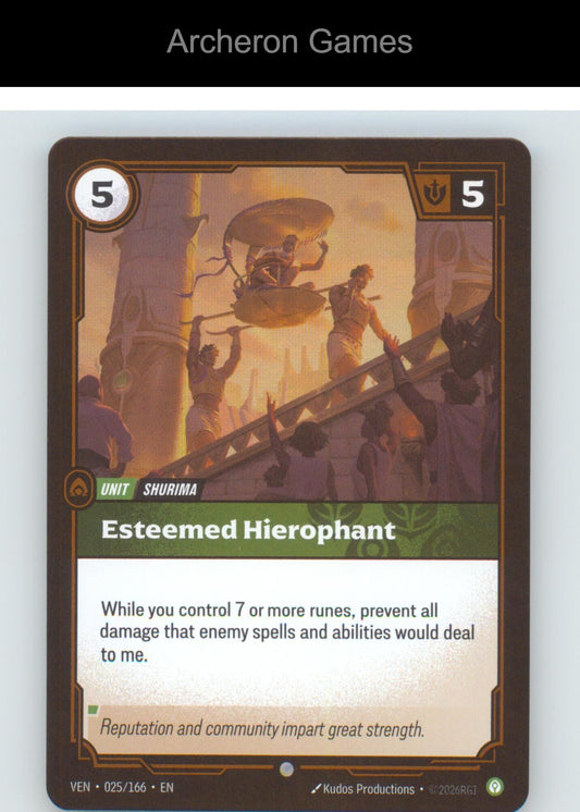 Esteemed Hierophant VEN 025/166 C Vendetta Riftbound Card Foil