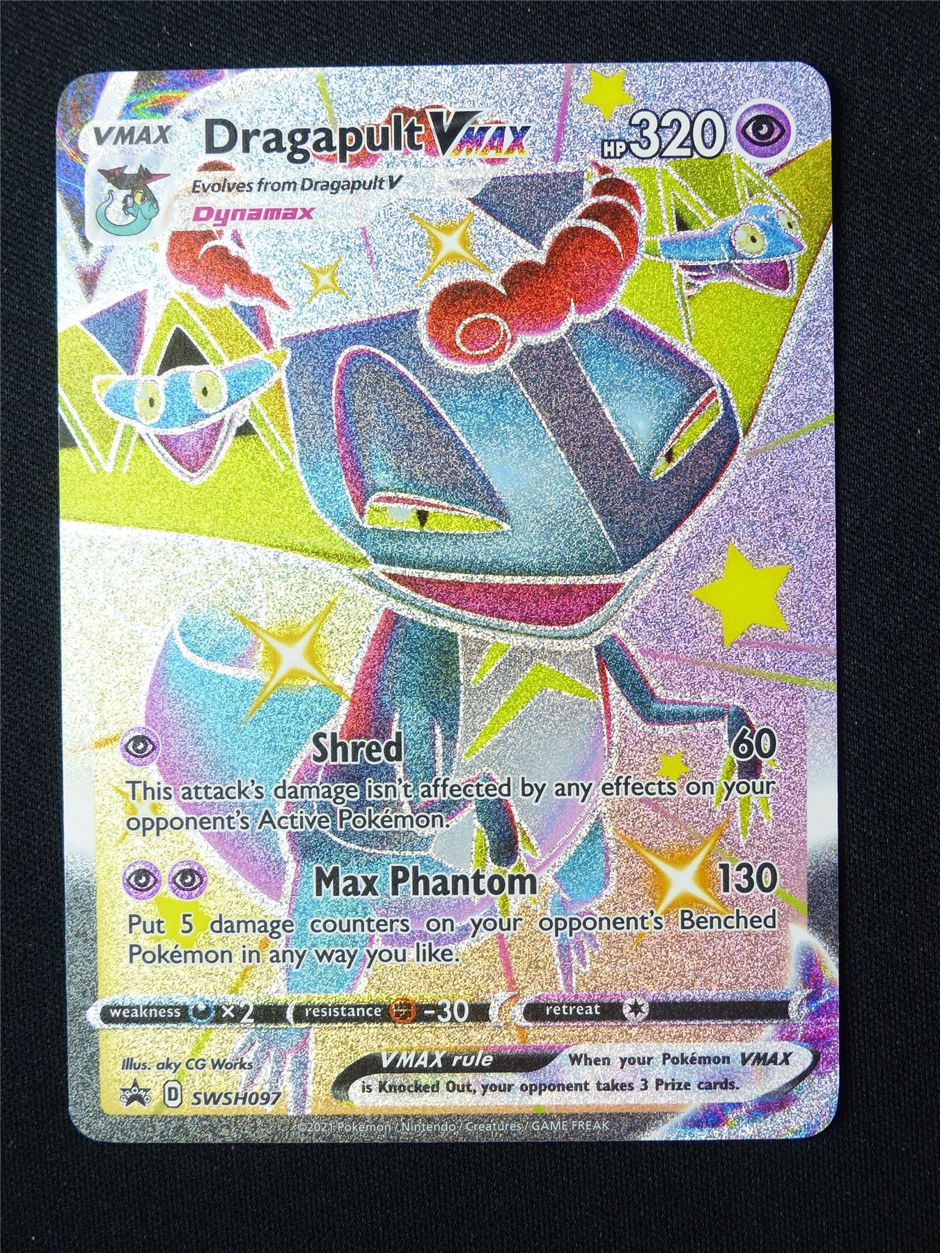 Dragapult Vmax SWSH097 Textured Rainbow Holo - Pokemon Card #5VD