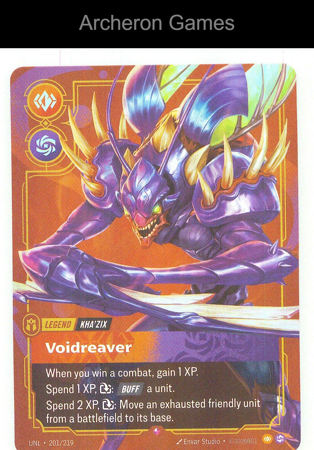 Kha'Zix - Voidreaver UNL 201/219 R Unleashed Riftbound Card