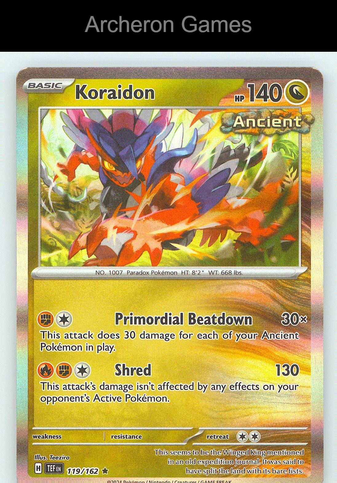 Pokemon Card Koraidon TEF 119/162 R Temporal Forces Holo