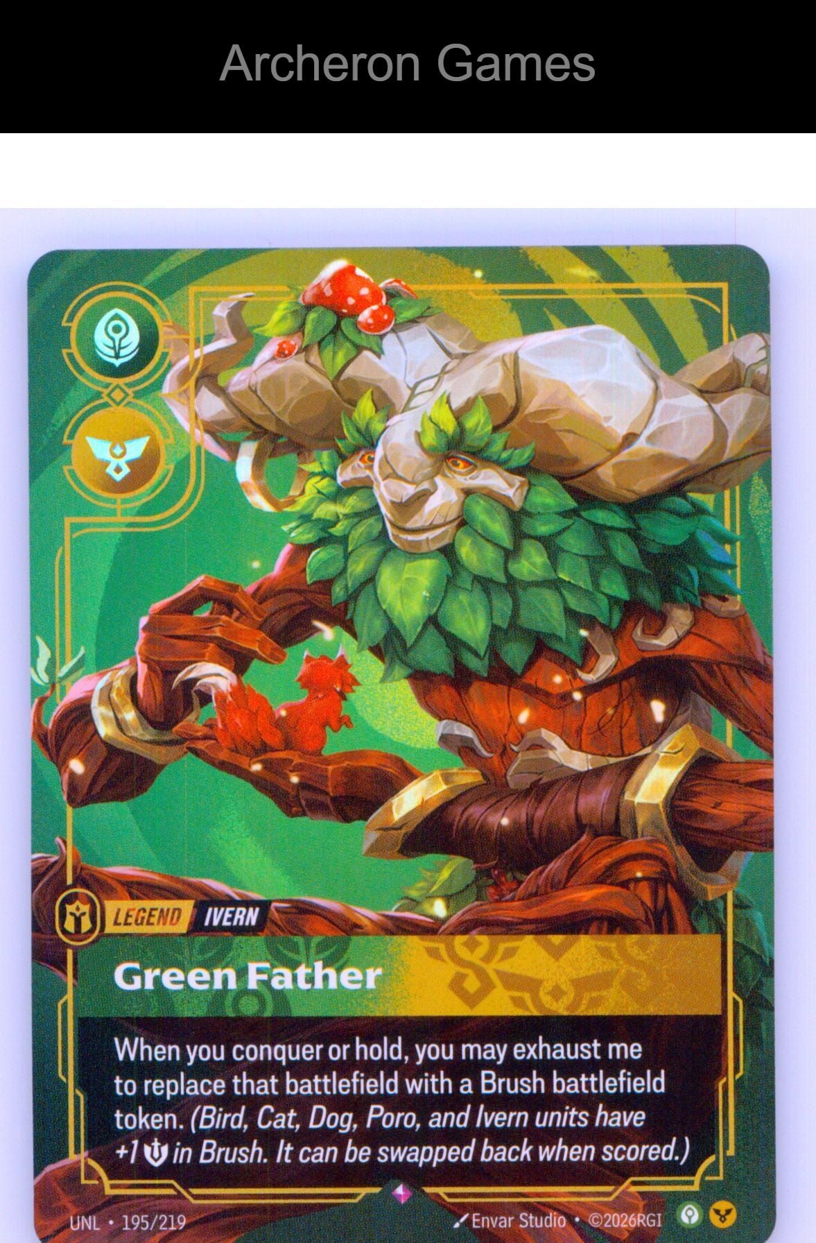 Ivern - Green Father UNL 195/219 R Unleashed Riftbound Card