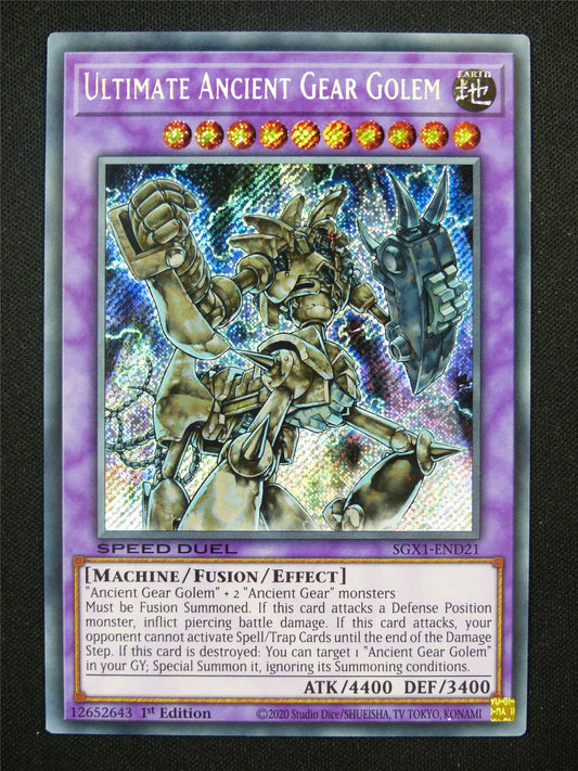 Ultimate Ancient Gear Golem SGX1 Secret Rare - 1st ed Yugioh Card #152