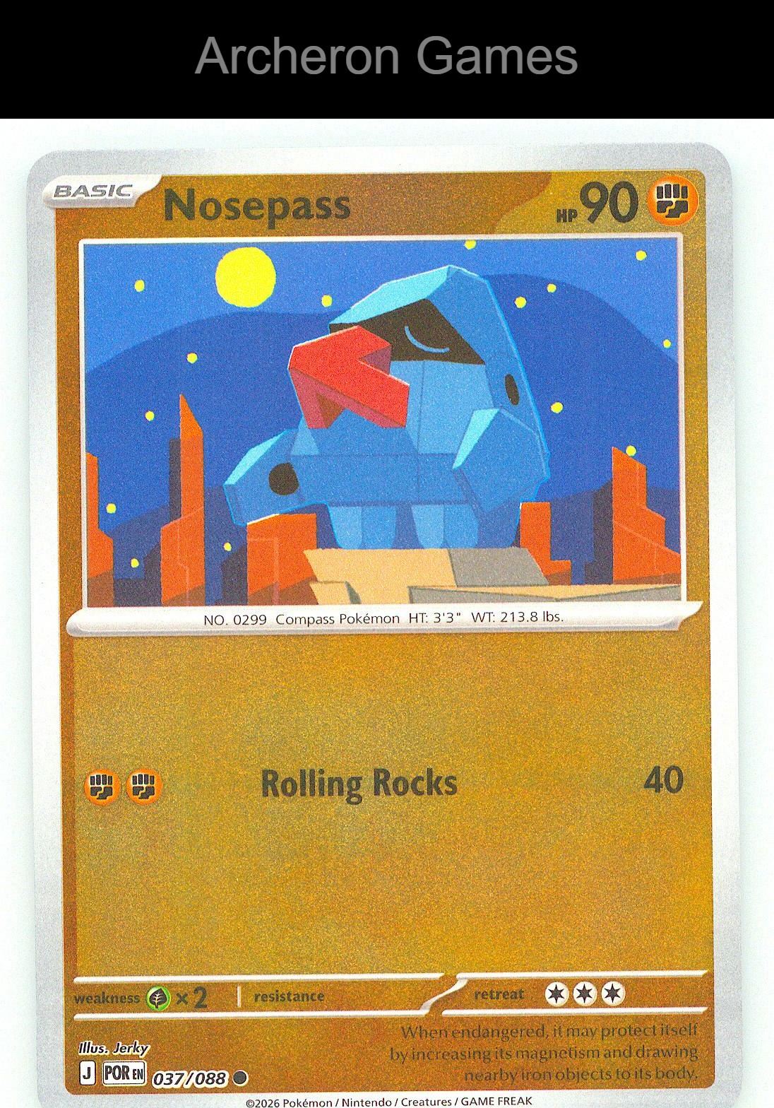 Pokemon Card Nosepass ME03 037/088 C Perfect Order Reverse Holo
