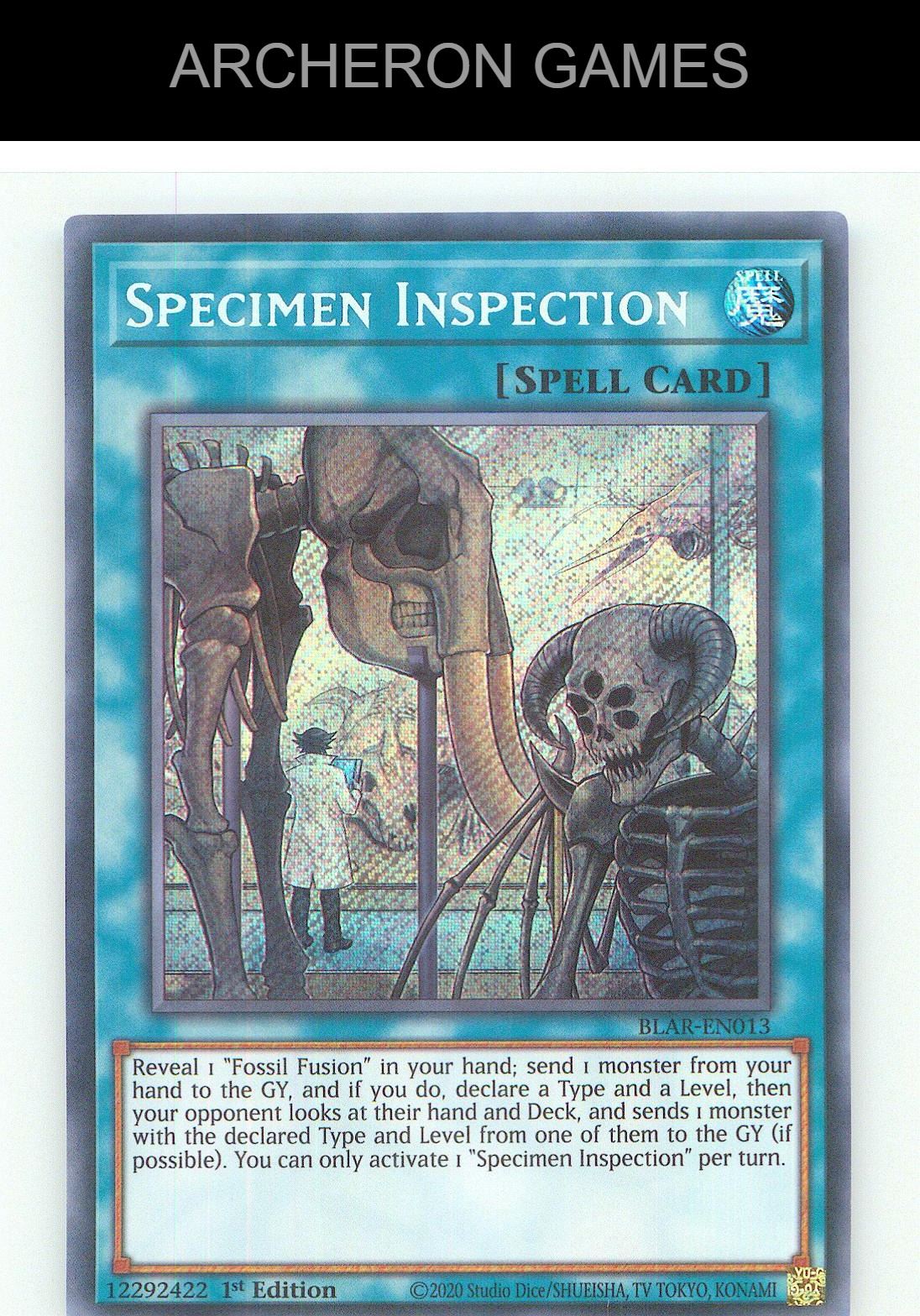Specimen Inspection SEC YUGIOH Card 1st Edition