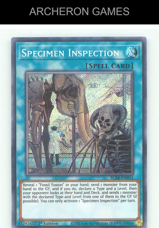 Specimen Inspection SEC YUGIOH Card 1st Edition