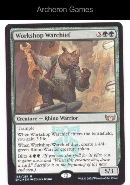 Workshop Warchief 165 R MTG Card Prerelease Cards
