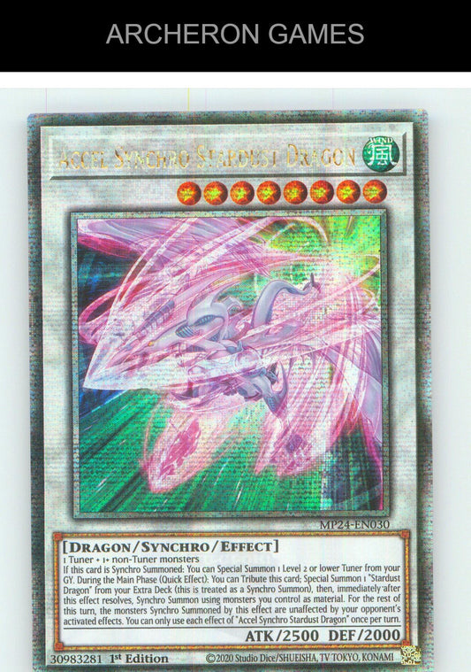 Accel Synchro Stardust Dragon (Quarter Century Secret Rare) YUGIOH 1st Edition