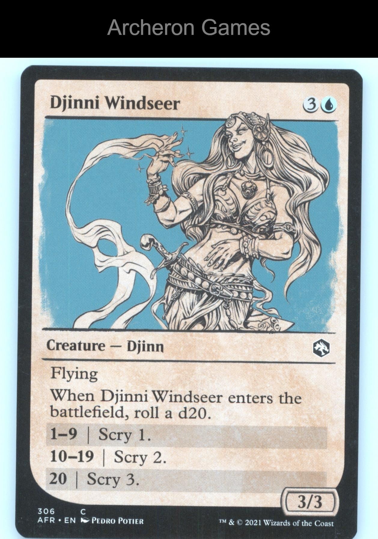 Djinni Windseer (Showcase) 306 C MTG Card Adventures in the Forgotten Realms