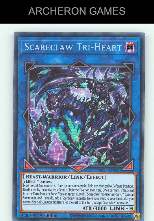 Scareclaw Tri-Heart SEC YUGIOH Card