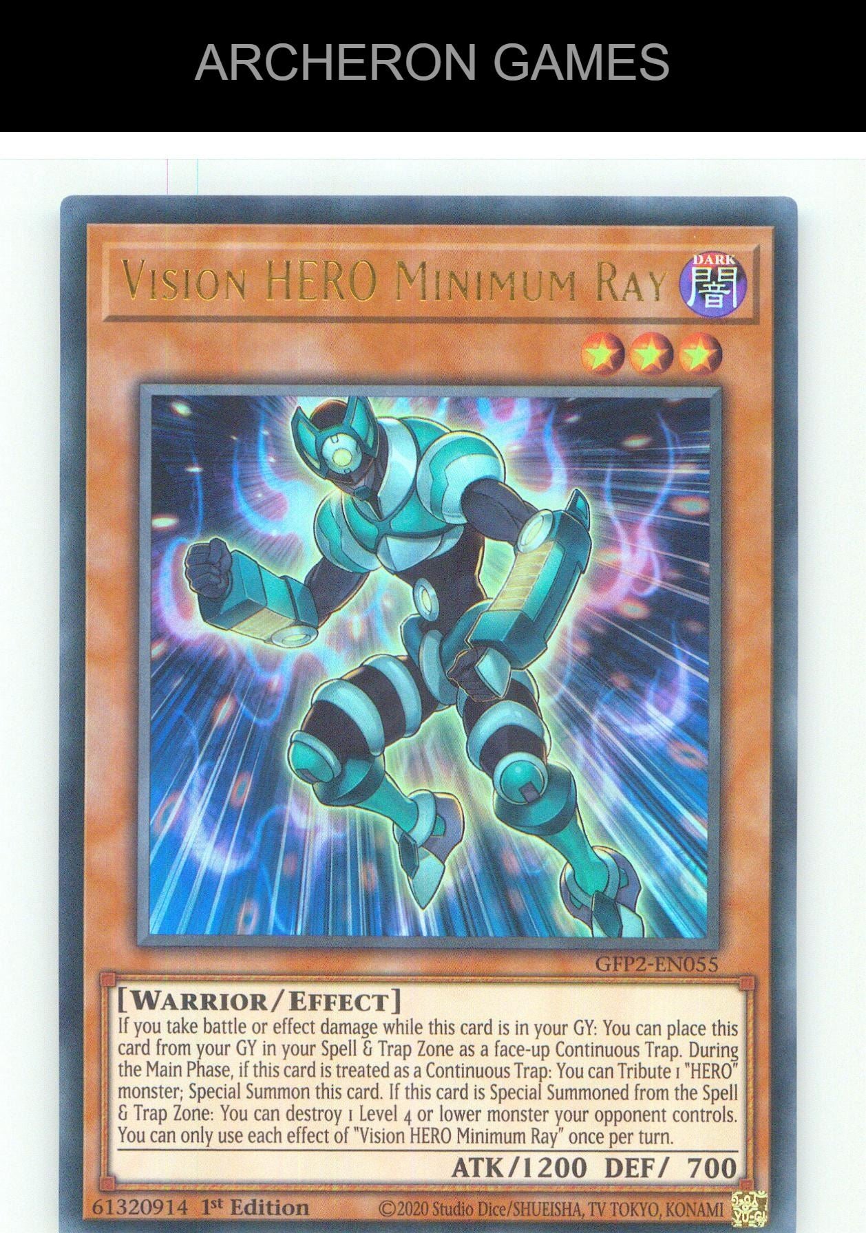 Vision HERO Minimum Ray UR YUGIOH Card 1st Edition