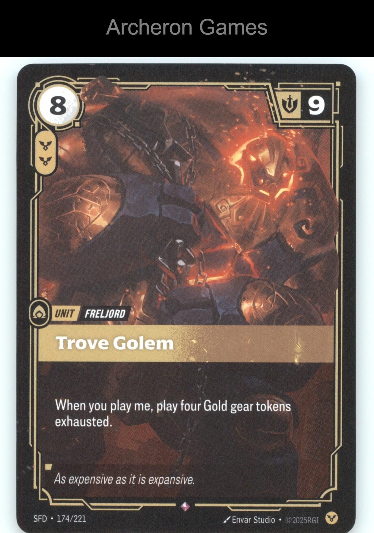 Trove Golem SFD 174/221 R  Card Spiritforged