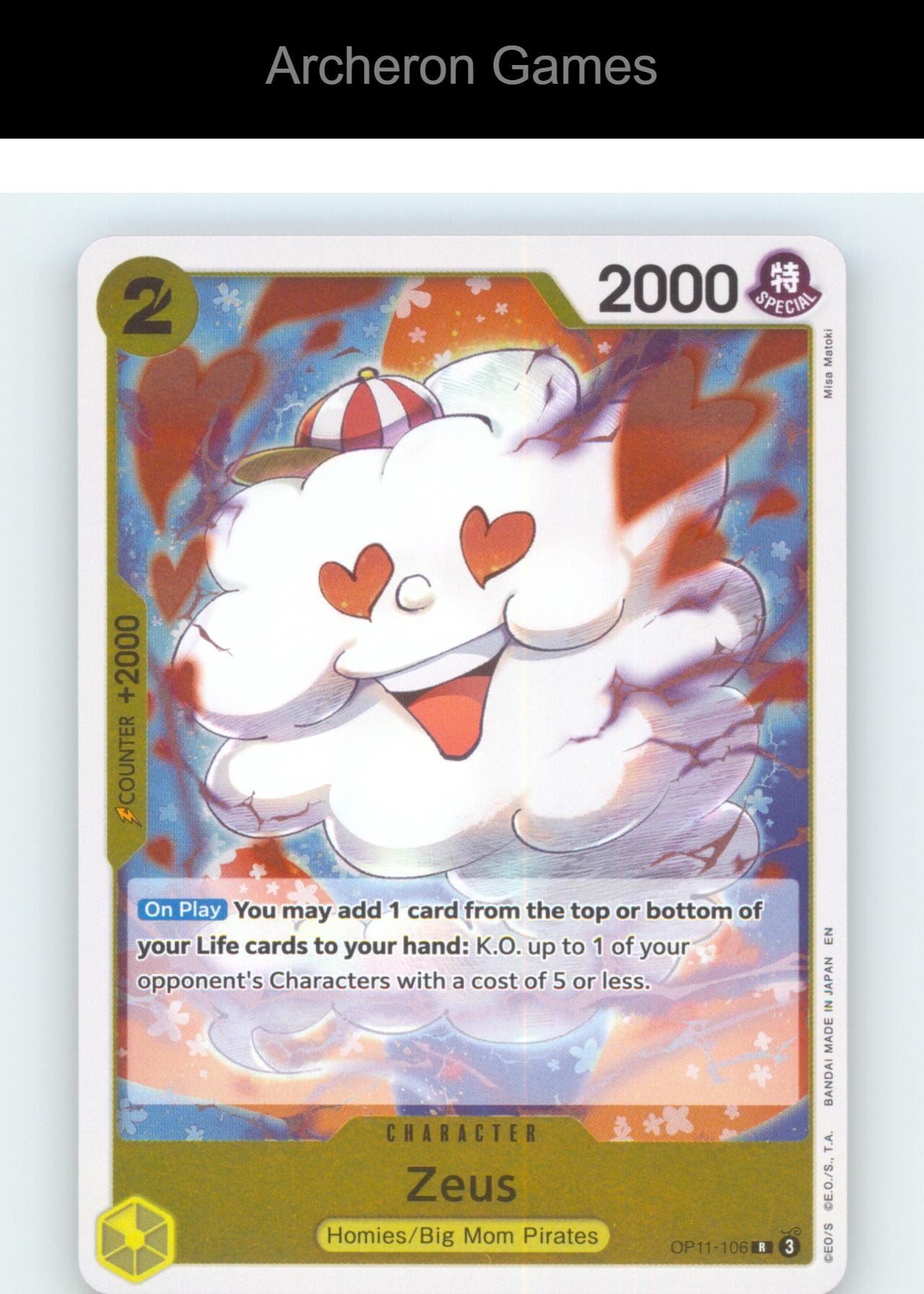 Zeus OP11-106 R One Piece Card NM/EX+ Foil