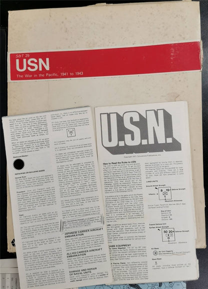 USN The War in the Pacific 1941 to 1943 - SPI Game #QY