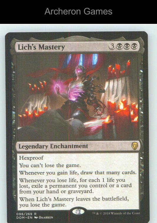 Lich's Mastery DOM 98 R MTG Card NM/EX+