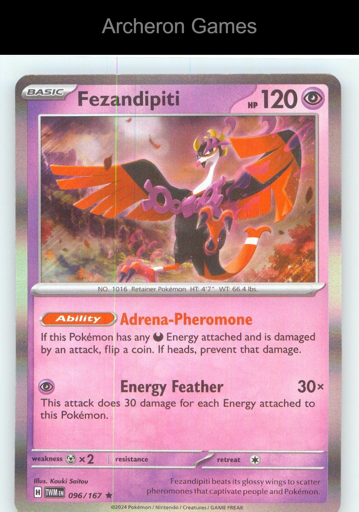 Pokemon Card Fezandipiti TWM 096/167 R Twilight Masquerade Holo