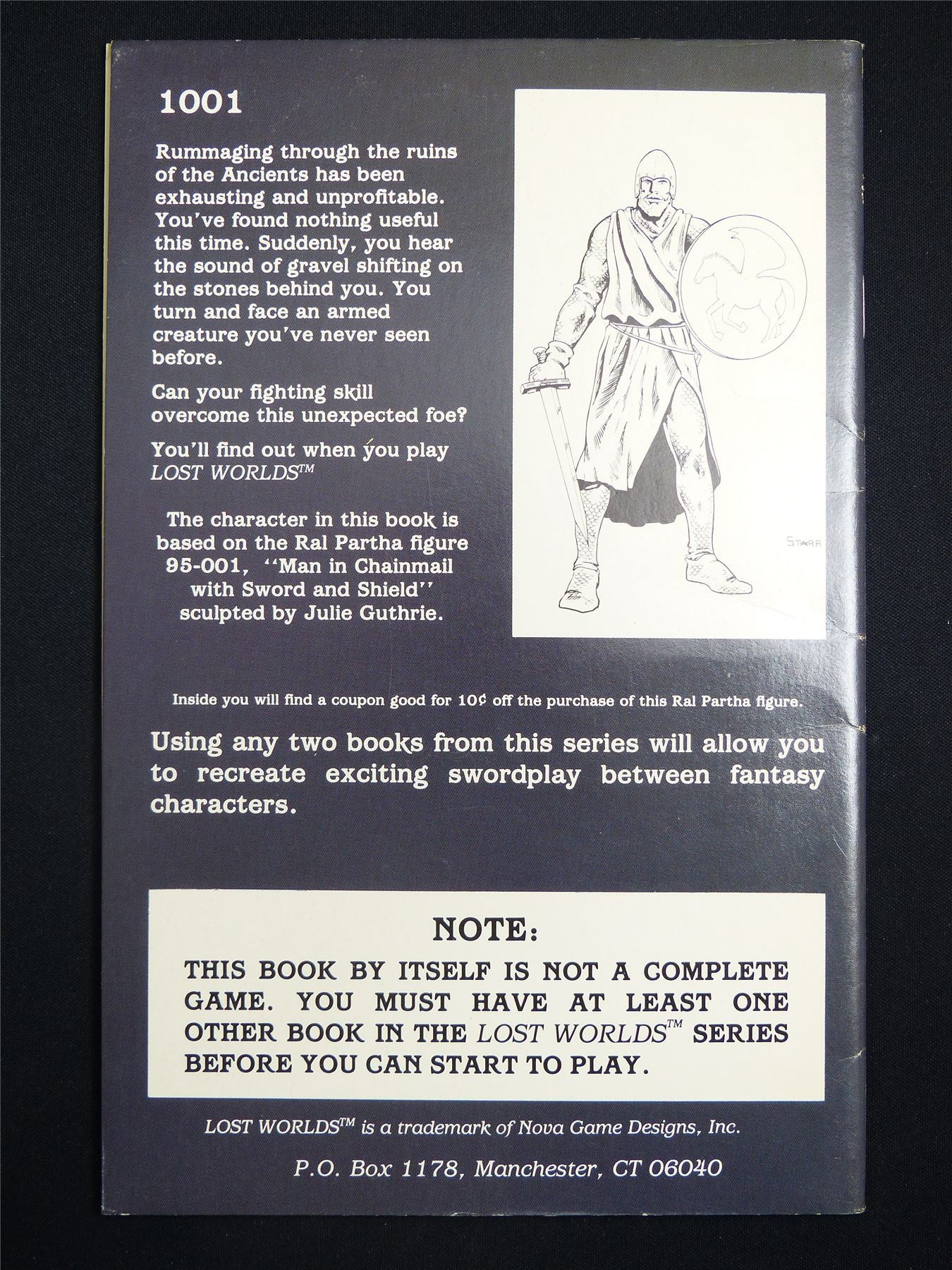 Lost Worlds Fantasy Combat Book: Man in Chainmail with Sword and Shield - Booklet #2TO