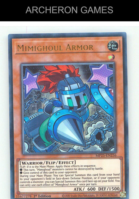 Mimighoul Armor Ultra Rare YUGIOH Card 1st Edition