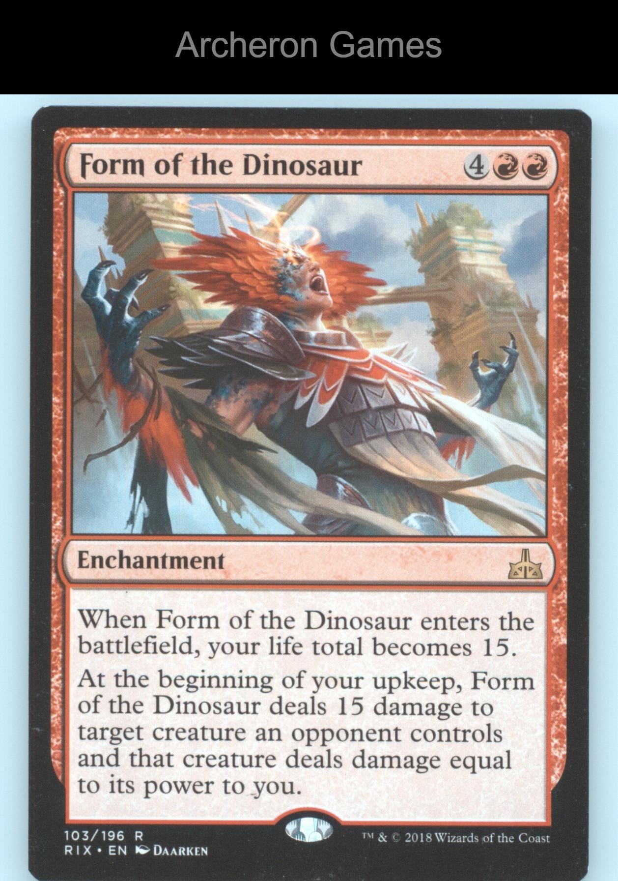 Form of the Dinosaur 103 R MTG Card Rivals of Ixalan