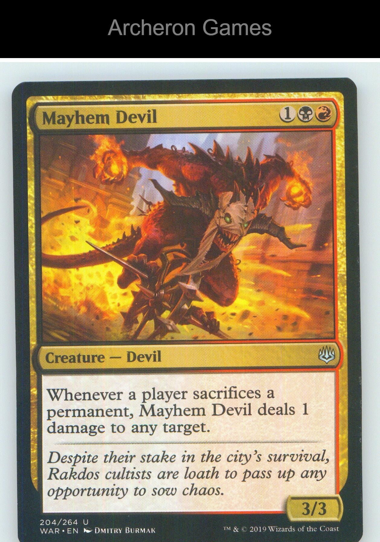 Mayhem Devil WAR 204 UC MTG Card NM/EX+