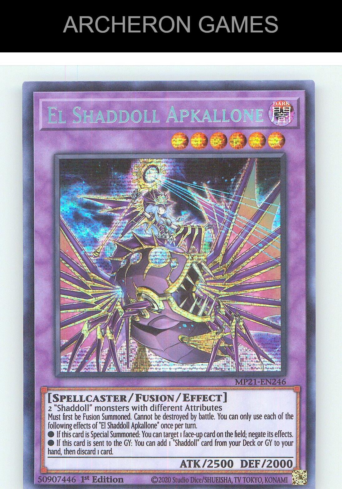 El Shaddoll Apkallone Prismatic Secret Rare YUGIOH Card 1st Edition