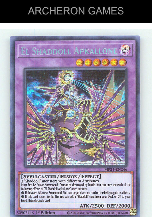 El Shaddoll Apkallone Prismatic Secret Rare YUGIOH Card 1st Edition