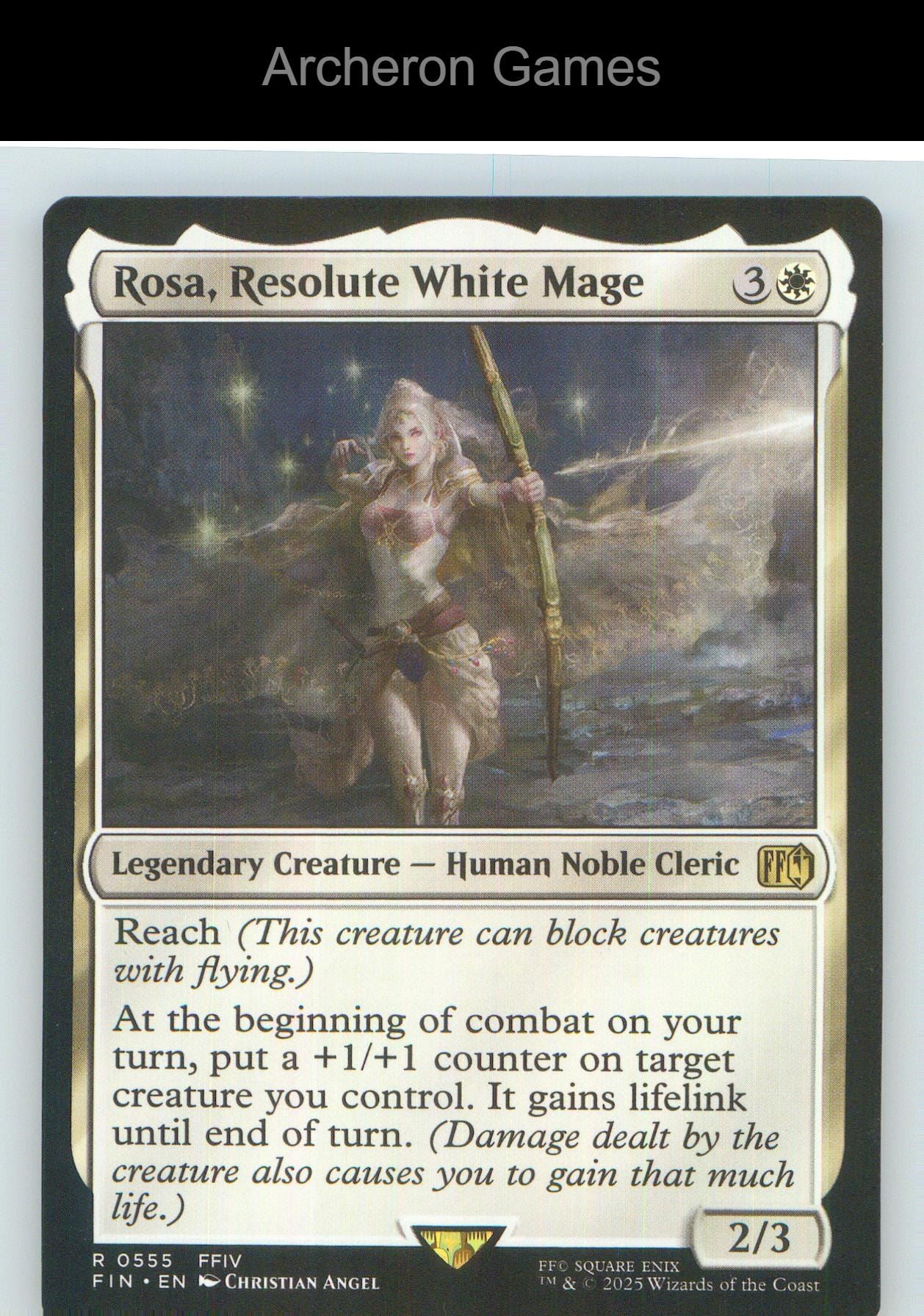 Rosa, Resolute White Mage FIN 555 R MTG Card NM/EX+
