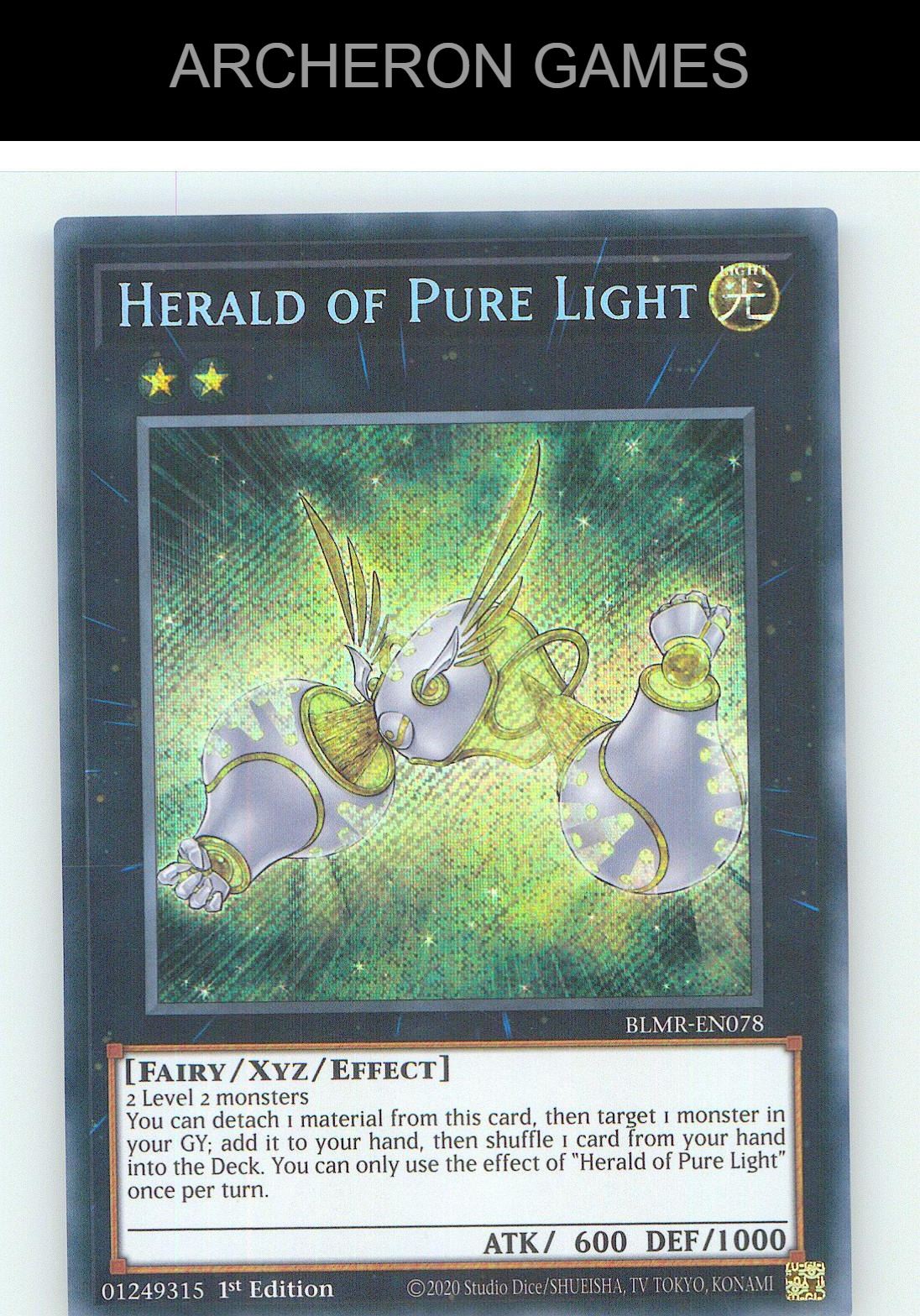 Herald of Pure Light SEC YUGIOH Card 1st Edition