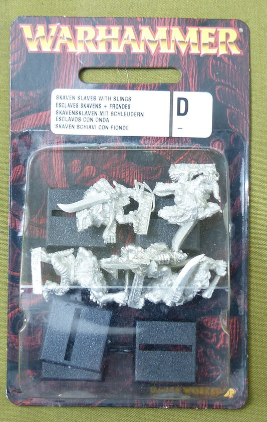 Classic Metal Skaven Slaves With Slings Blister OOP Rare - Warhammer Fantasy #4QD