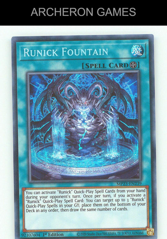 Runick Fountain SEC YUGIOH Card