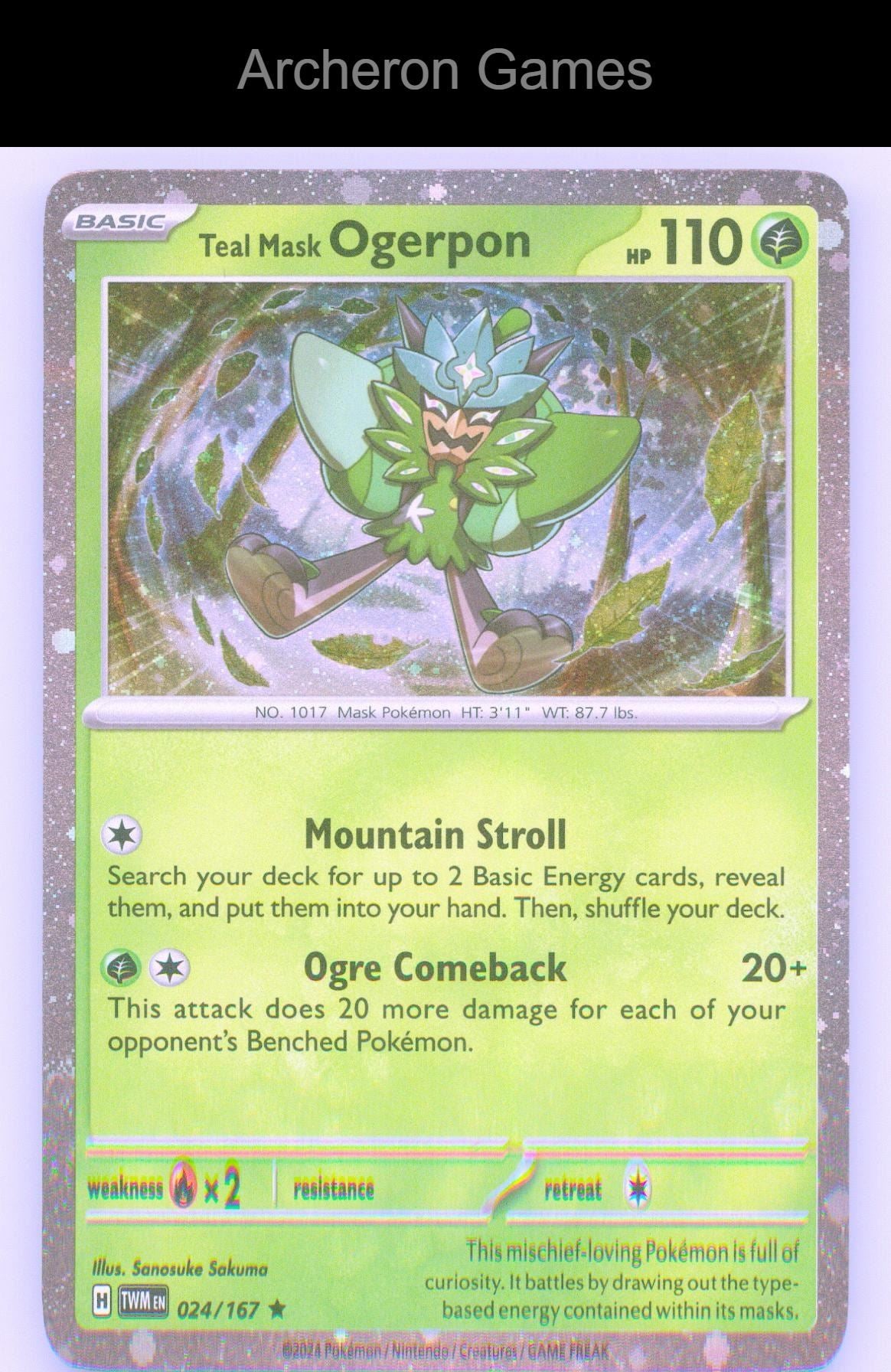 Pokemon Card Teal Mask Ogerpon (Cosmos Holo) MCAP 024/167