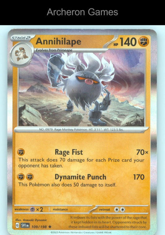 Pokemon Card Annihilape SVI 109/198 R Scarlet & Violet Holo