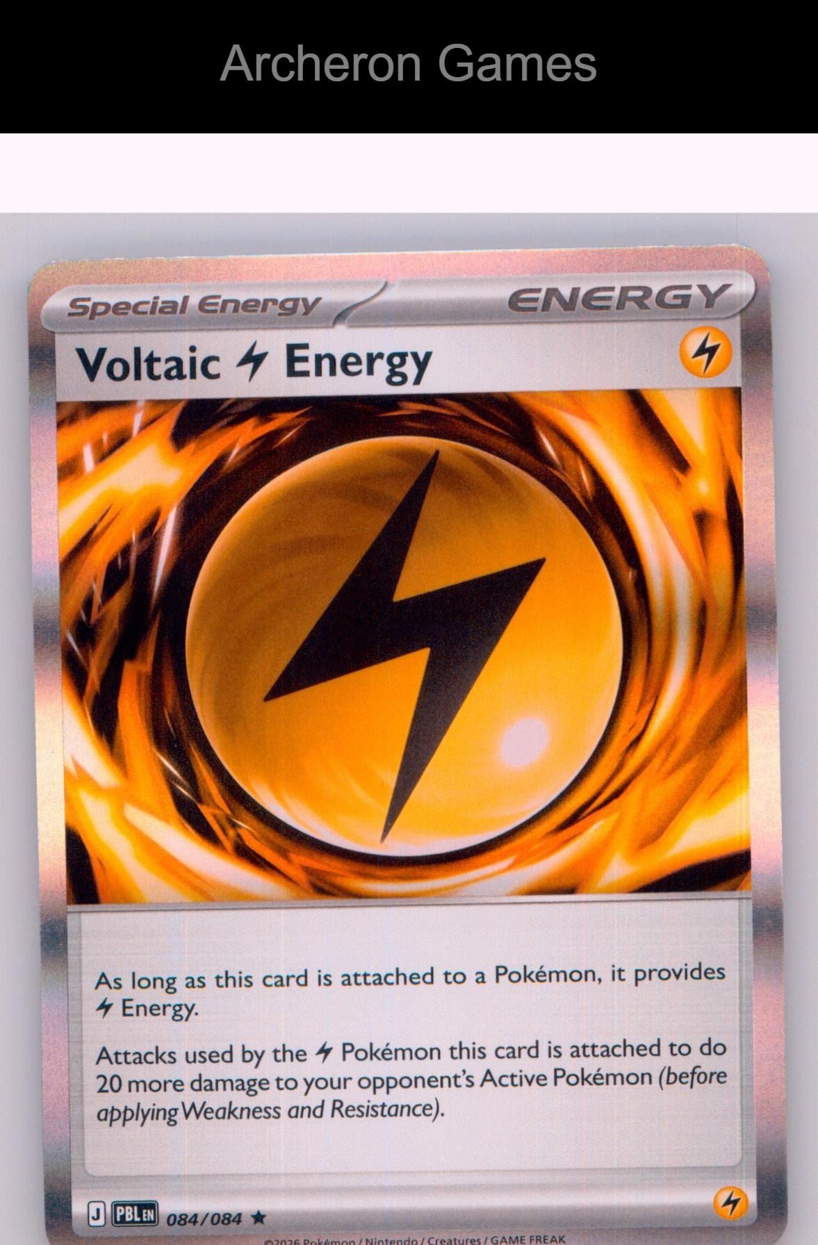 Pokemon Card Voltaic Lightning Energy ME05 084/084 HOLO R Pitch Black
