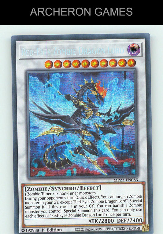 Red-Eyes Zombie Dragon Lord SEC YUGIOH Card