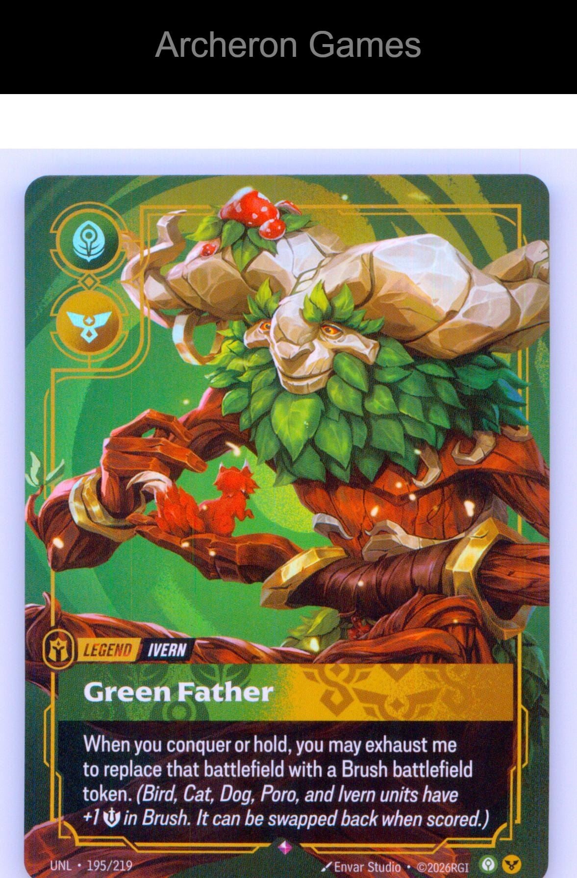 Ivern - Green Father UNL 195/219 R Unleashed Riftbound Card