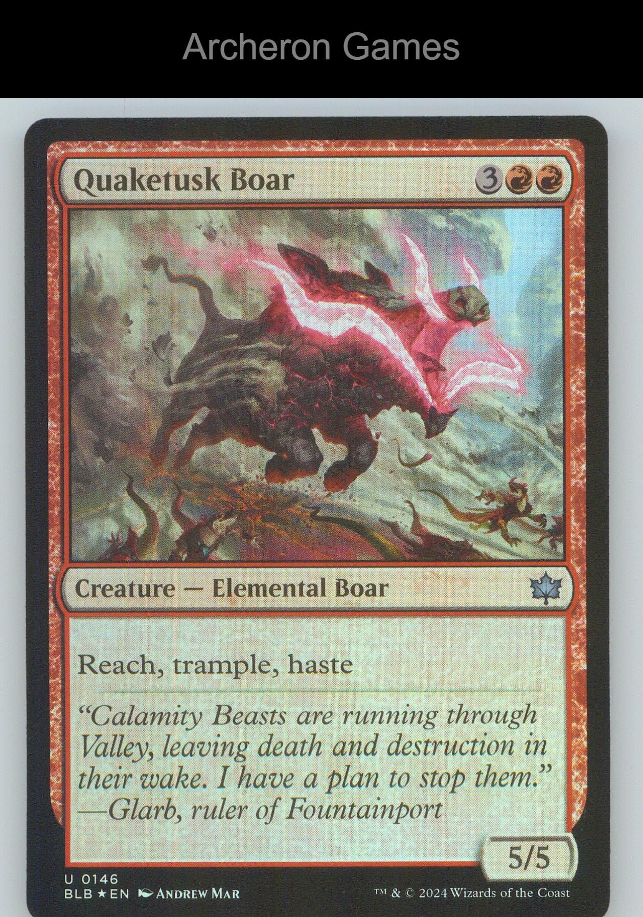 Quaketusk Boar BLB 146 UC MTG Card NM/EX+ Foil
