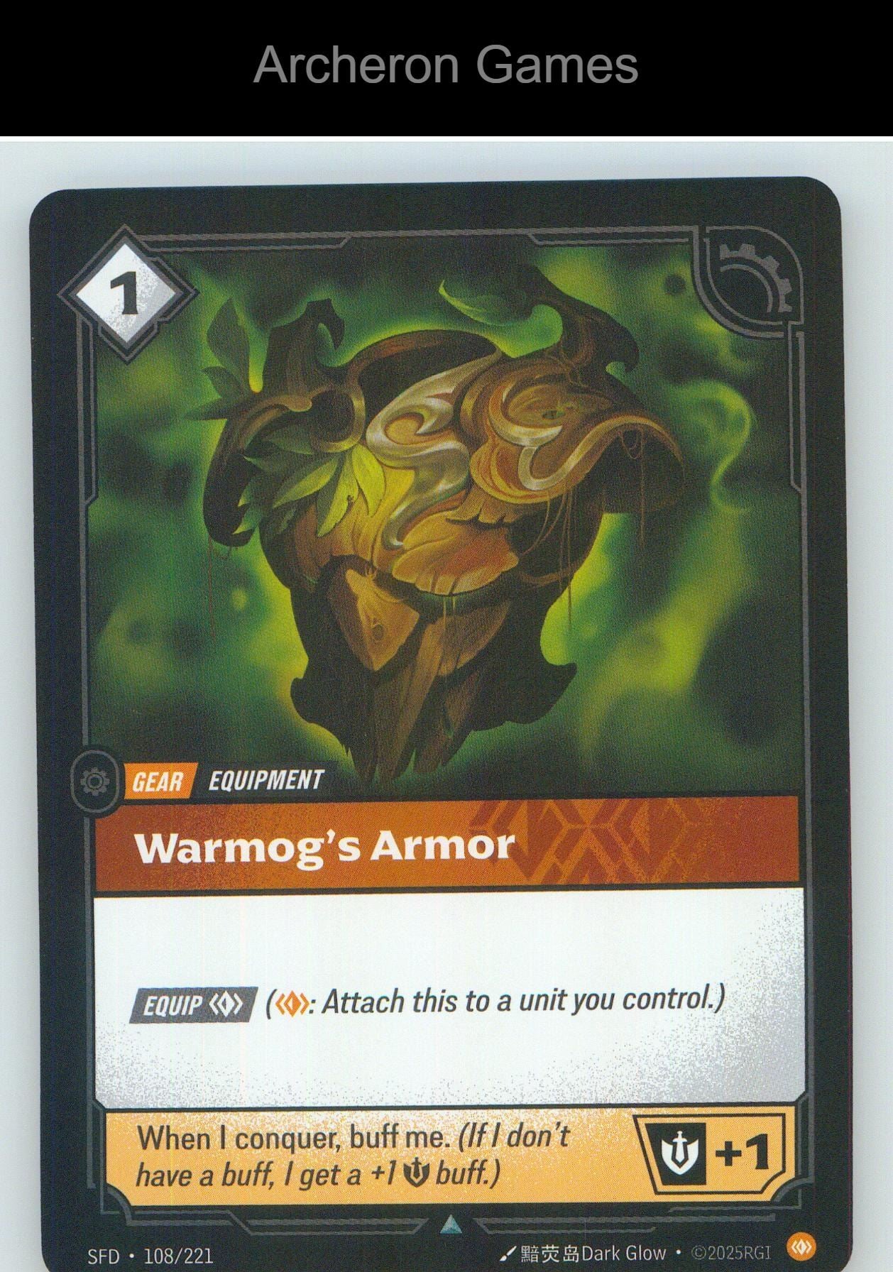 Warmog's Armor SFD 108/221 UC Spiritforged Riftbound Card