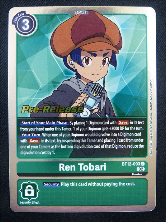 Ren Tobari BT12-093 U Promo - Digimon Card #20P