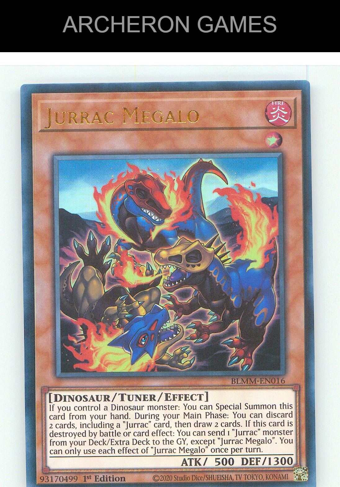 Jurrac Megalo Ultra Rare YUGIOH Card 1st Edition