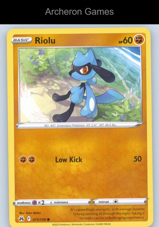 Pokemon Card Riolu CRZ 071/159 C Crown Zenith