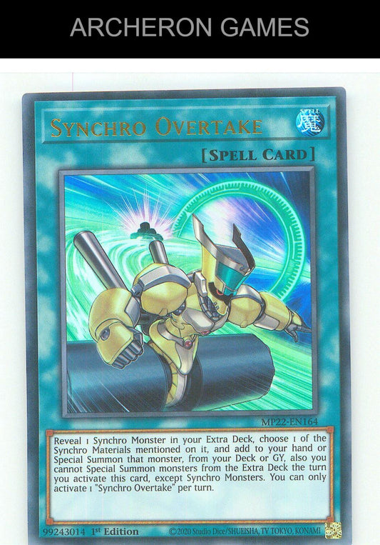 Synchro Overtake Ultra Rare YUGIOH Card 1st Edition