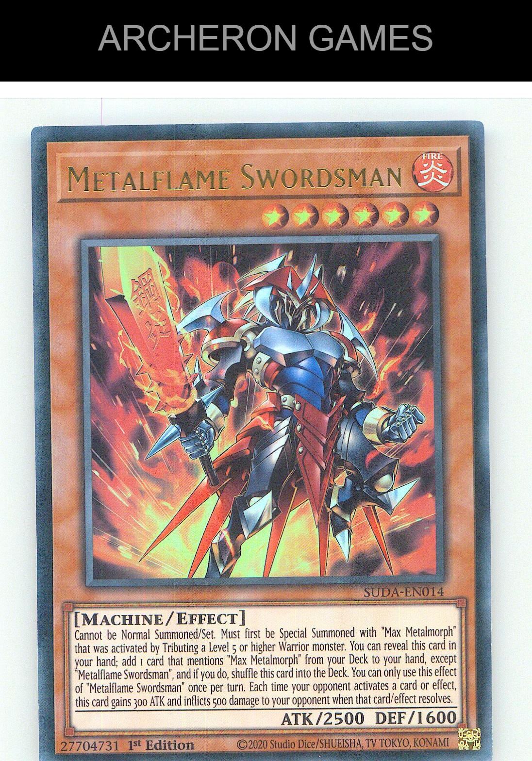 Metalflame Swordsman Ultra Rare YUGIOH Card 1st Edition
