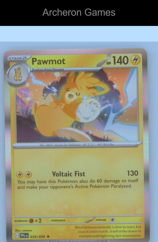 Pokemon Card Pawmot PFL 034/094 R Phantasmal Flames Holo