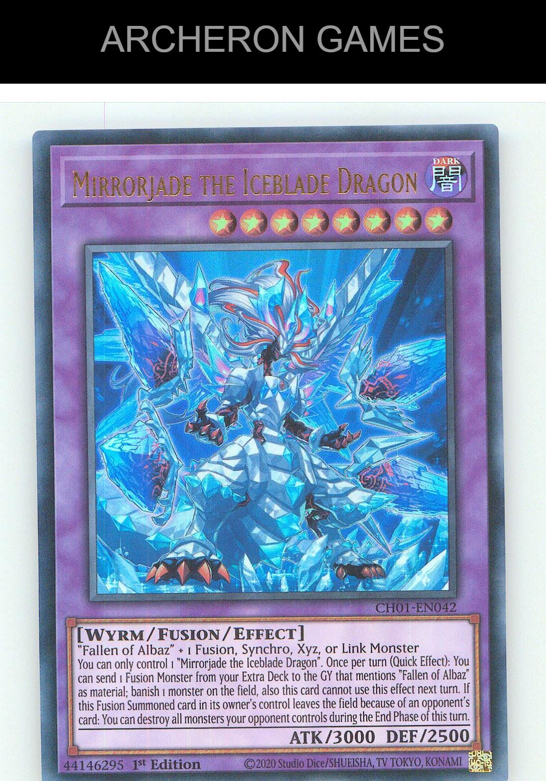Mirrorjade the Iceblade Dragon Ultra Rare YUGIOH Card 1st Edition