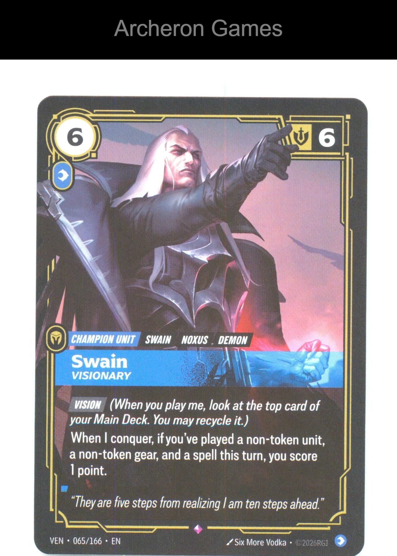 Swain - Visionary VEN 065/166 R Vendetta Riftbound Card Foil