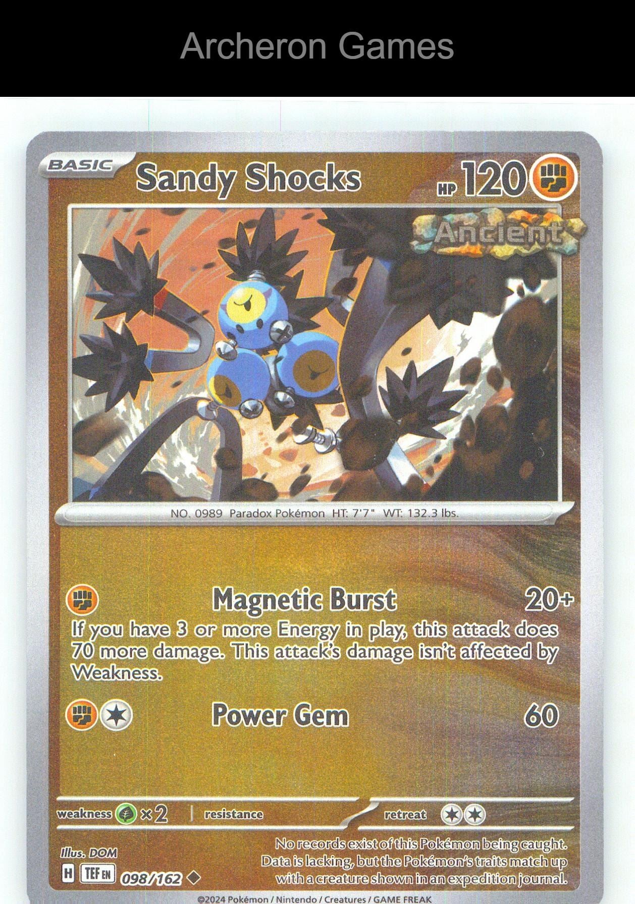 Pokemon Card Sandy Shocks TEF 098/162 UC Temporal Forces Reverse Holo