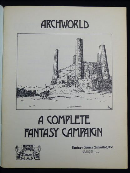 Archworld Fantasy Miniatures Rules - Fantasy Games Unlimited Booklet #2RI